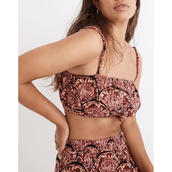 Madewell Lightestspun Cover-Up Bubble‎ Crop Top in Painted Seashells #NF594 XXL - Picture 3 of 14